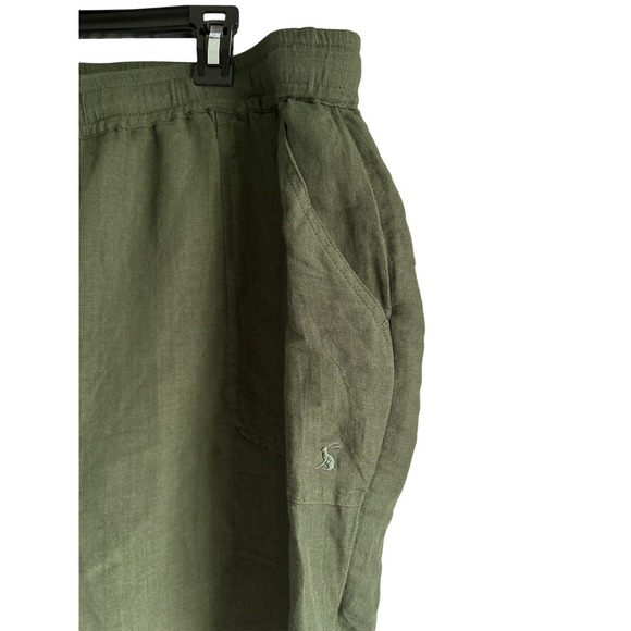 Joules USA Women’s Size 16 Linen Blend Cropped Pants Green - Picture 3 of 6